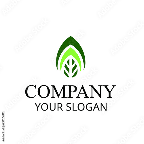abstrack leaf logo. Good for healty and vegan industries.