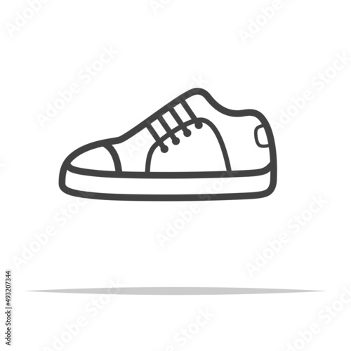 Shoe outline icon vector isolated