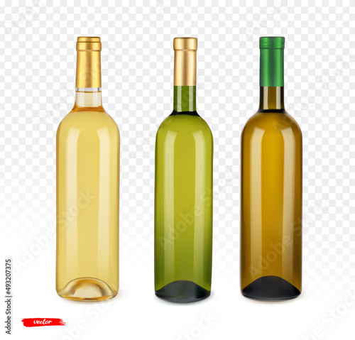 Wine bottle isolated. Mockup for your design.