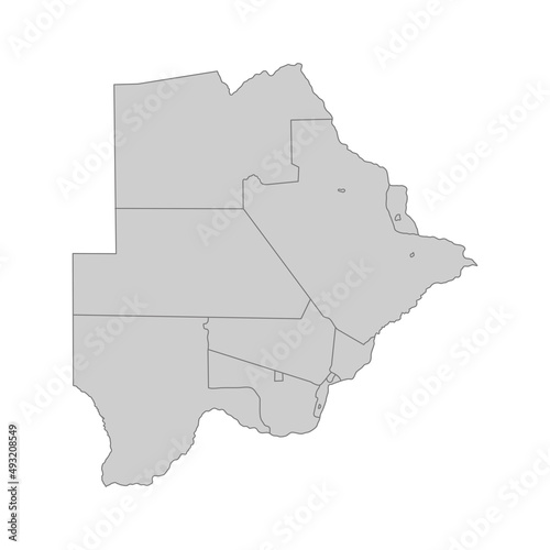 Outline political map of the Botswana. High detailed vector illustration.