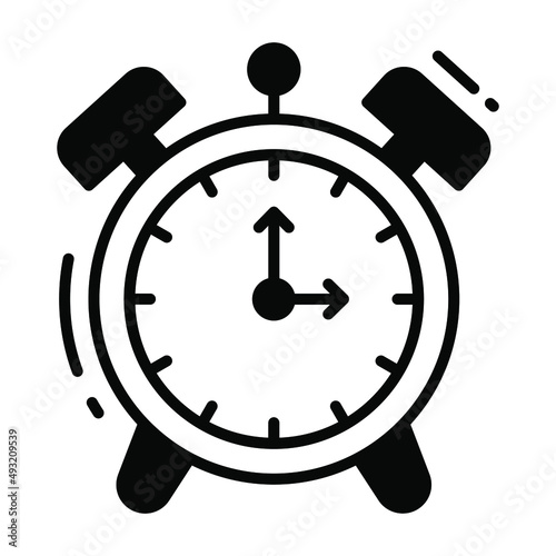 alarm clock vector icon. Illustration for graphic and web design.