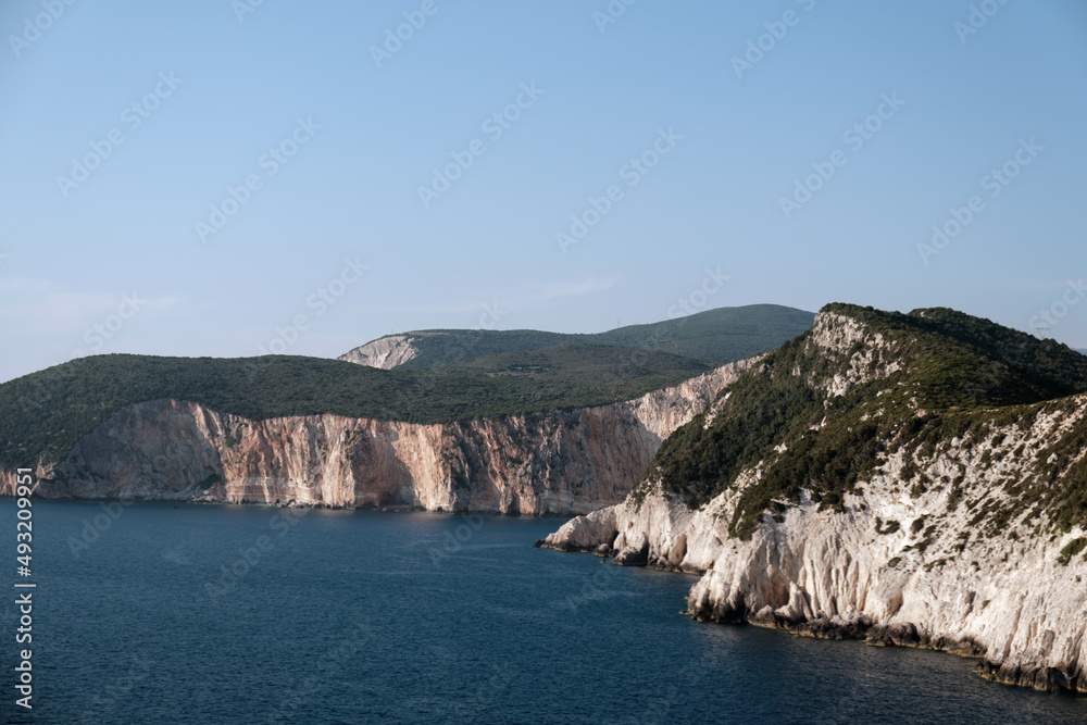 Landscape of Lefkada Island, Greece. impressive landscape and blue sea with clear sky