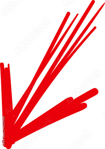 Hand drawn arrow pointing cute element.