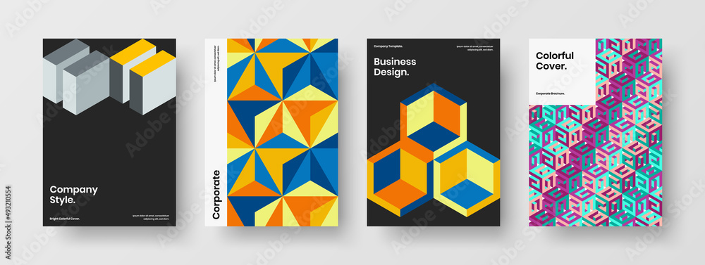 Bright cover design vector layout set. Creative geometric pattern banner template composition. Bright cover design vector layout set. Creative geometric pattern banner template composition.