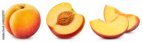 Peach isolated on white background