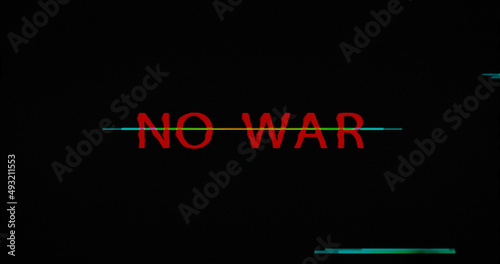 No war and peace modern glitch concept 3d illustration