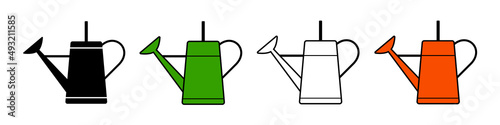 Garden watering can. Portable container for watering plants, gardening icon