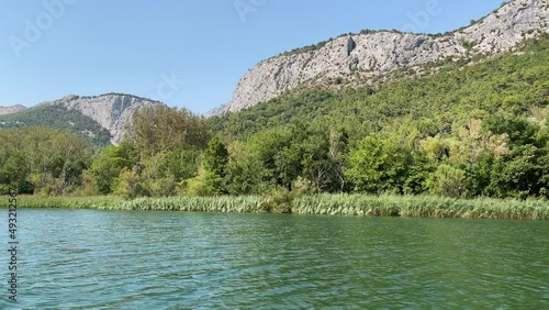 Crystal clear river Cetina in Croatia 