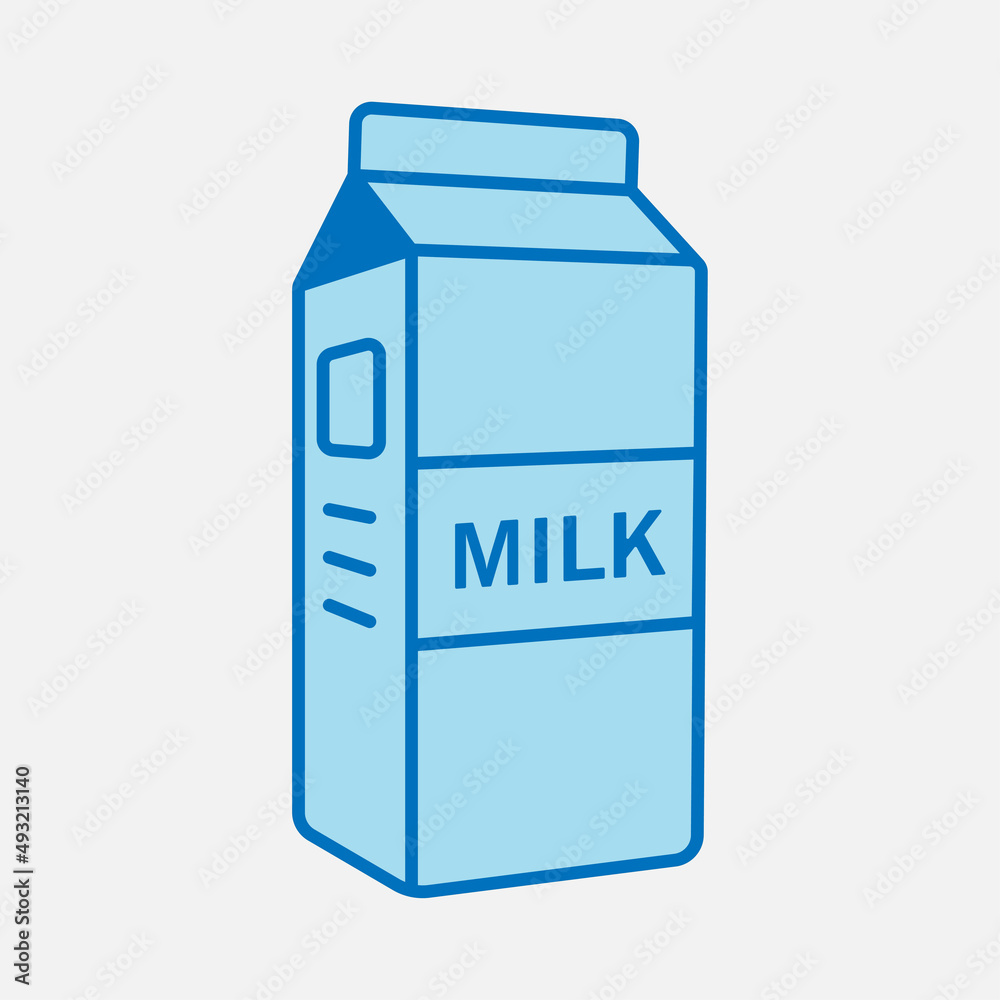 Blue color milk package icon isolated flat design vector illustration. Blue color milk package icon isolated flat design vector illustration.