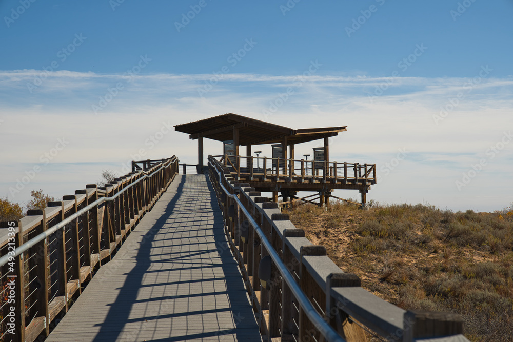Visitor Platform, Observation deck in Little Sahara State Park in Waynoka, USA
