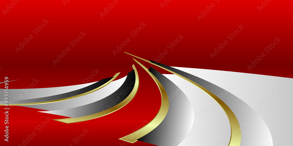 Abstract red, silver and gold background Stock Vector | Adobe Stock