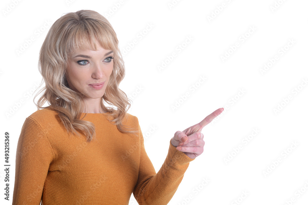 Portrait of beautiful happy woman posing isolated Portrait of beautiful happy woman posing isolated