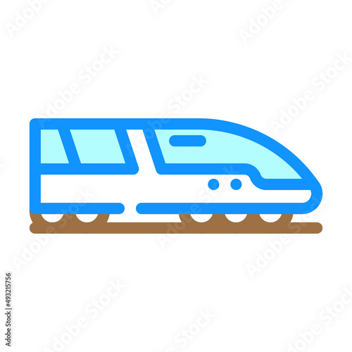 railway electric color icon vector. railway electric sign. isolated symbol illustration