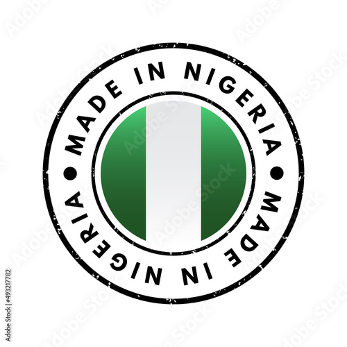 Made in Nigeria text emblem stamp, concept background