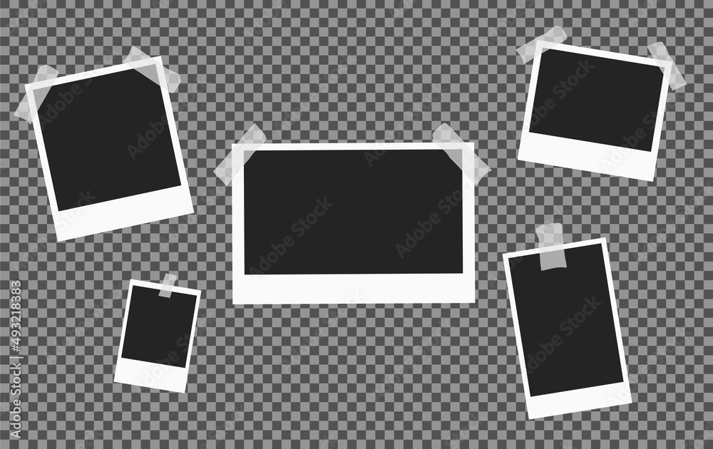 Polaroid frames sticked to the transparent background Polaroid frames sticked to the transparent background