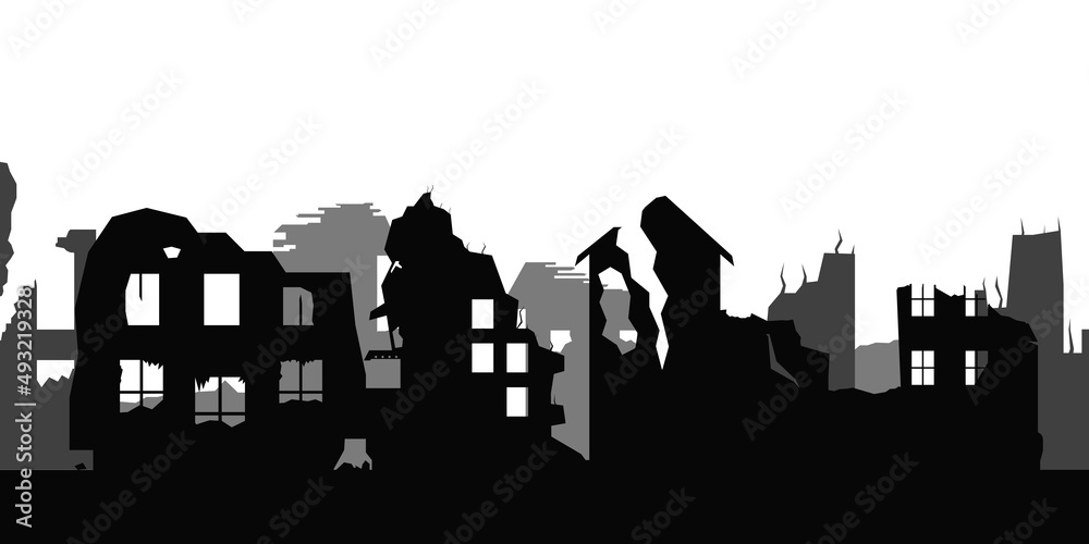 Old ruined silhouette