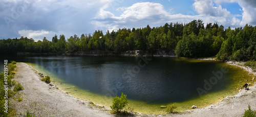 Panoramic landscape view overthe Sala Silver mine photo