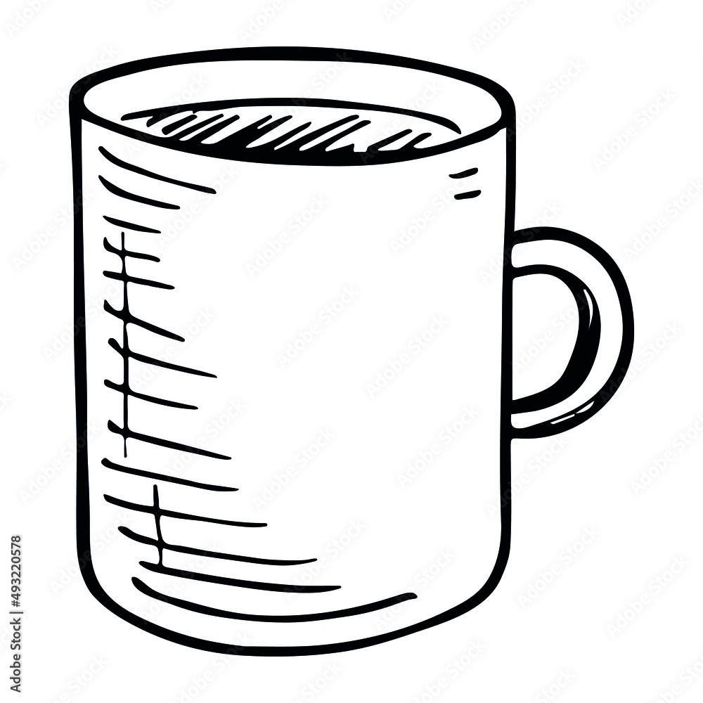 Cute cup of tea or coffee illustration isolated on a white background. Simple mug clipart. Cozy home doodle. Cute cup of tea or coffee illustration isolated on a white background. Simple mug clipart. Cozy home doodle.