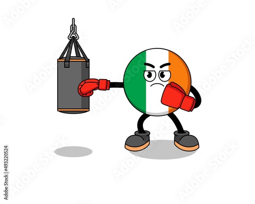 Illustration of ireland flag boxer