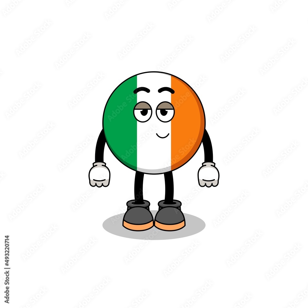 ireland flag cartoon couple with shy pose ireland flag cartoon couple with shy pose