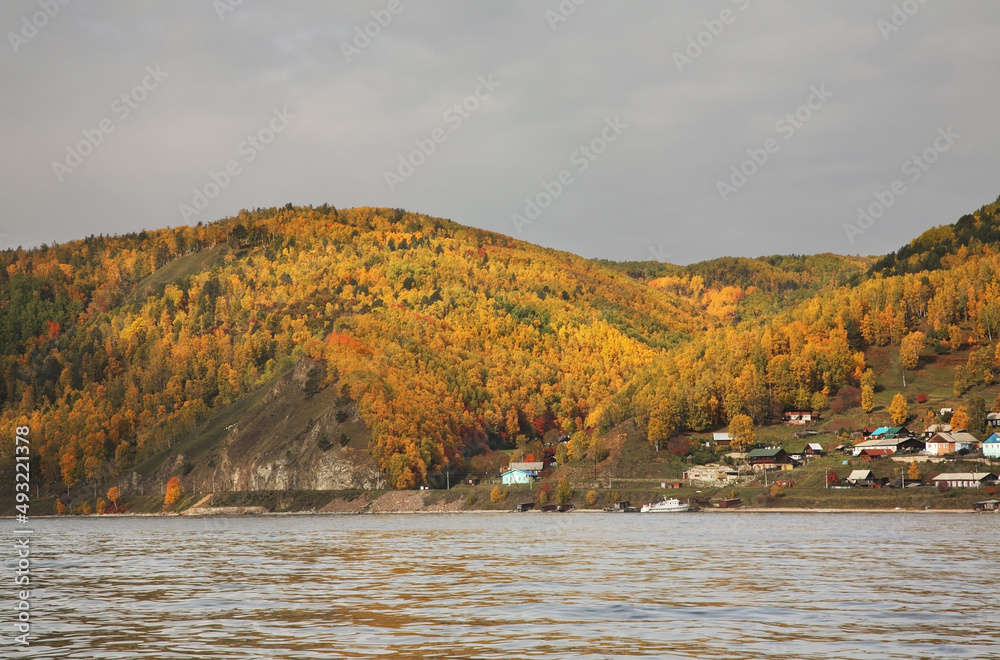 View of Port-Baikal settlement. Irkutsk oblast. Russian