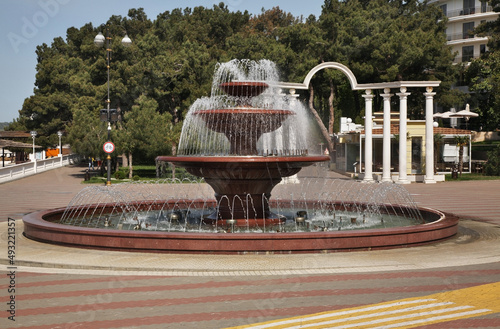 Musical fountain at Lermontovsky Boulevard in Gelendzhik. Krasnodar Krai. Russia photo