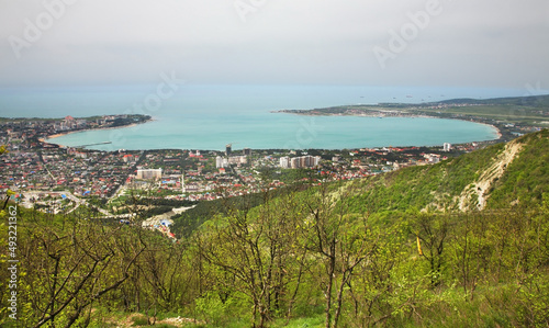 View of Gelendzhik Bay from Markotkh Range. Krasnodar Krai. Russia