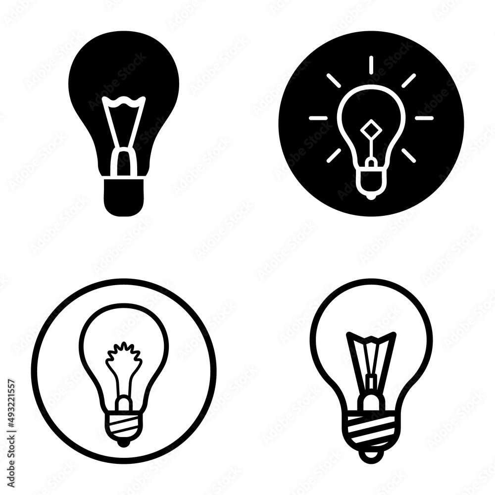 Lightbulbs1-3 Flat Icon Set Isolated On White Background Lightbulbs1-3 Flat Icon Set Isolated On White Background
