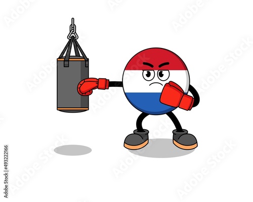 Illustration of netherlands flag boxer
