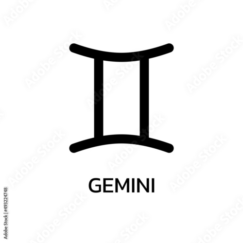 Gemini icon or sign. Zodiac, astrology, horoscope symbol. Vector illustration.