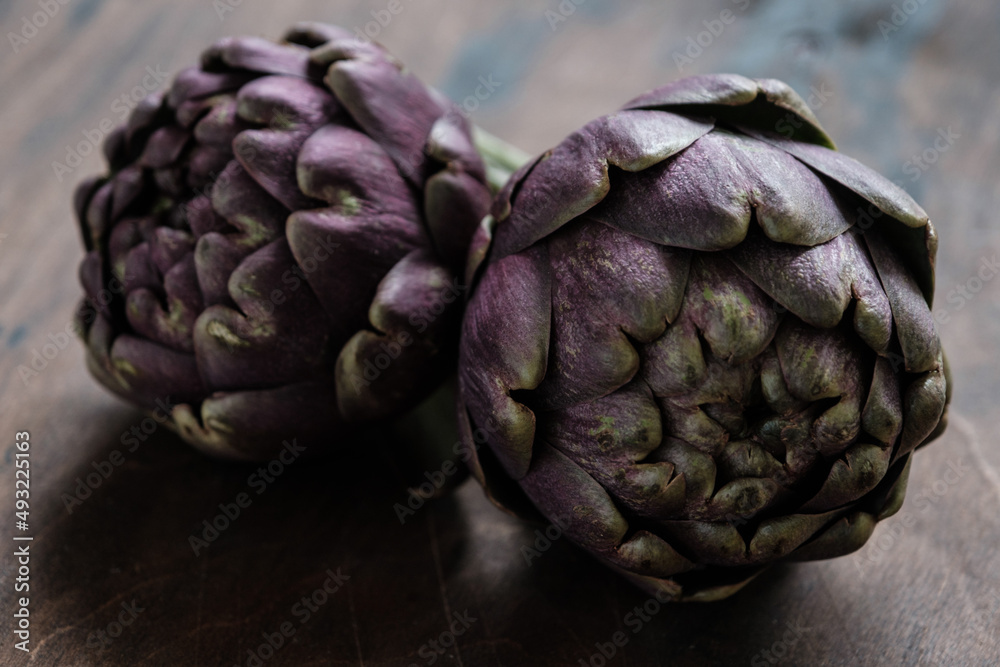 Fototapeta premium The globe artichoke is a variety of a species of thistle cultivated as a food..The edible portion of the plant consists of the flower buds.