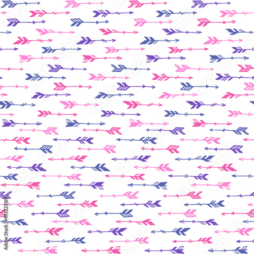 Simple boho arrows graphic seamless pattern. Ethnic navajo design. Tribal indian motive. Doodle