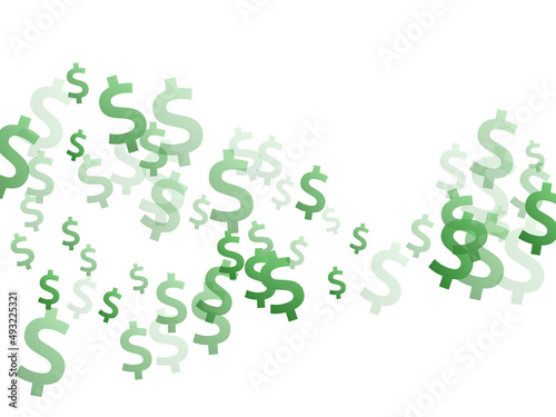 Green dollar signs scatter money vector
