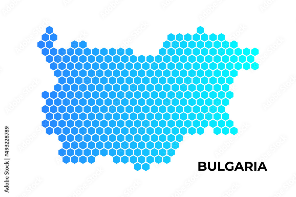 Fototapeta premium Burkina Faso map digital hexagon shape on white background vector illustration