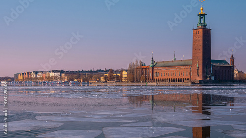 Stadshuset - An iconic view from the most romantic city in Scandinavia, Stockholm City, Sweden © MindGem