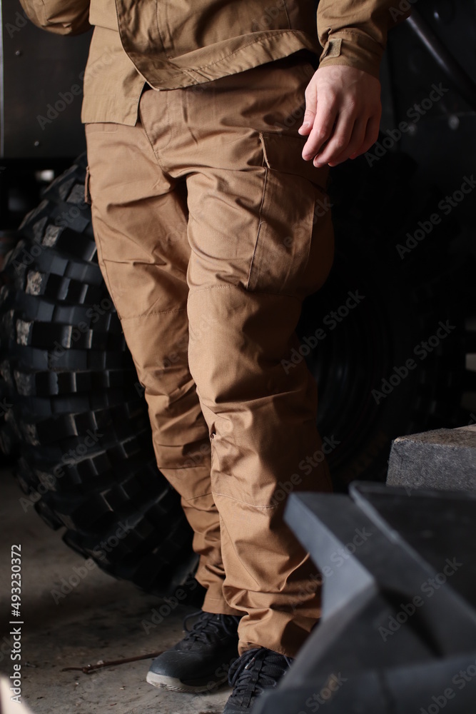 Brown tactical pants. Army. Military clothing. Brown tactical pants. Army. Military clothing.