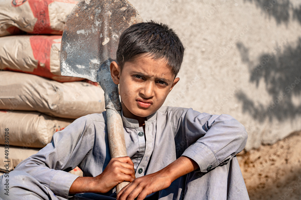 Poor children are forced to work construction Stock Photo | Adobe Stock