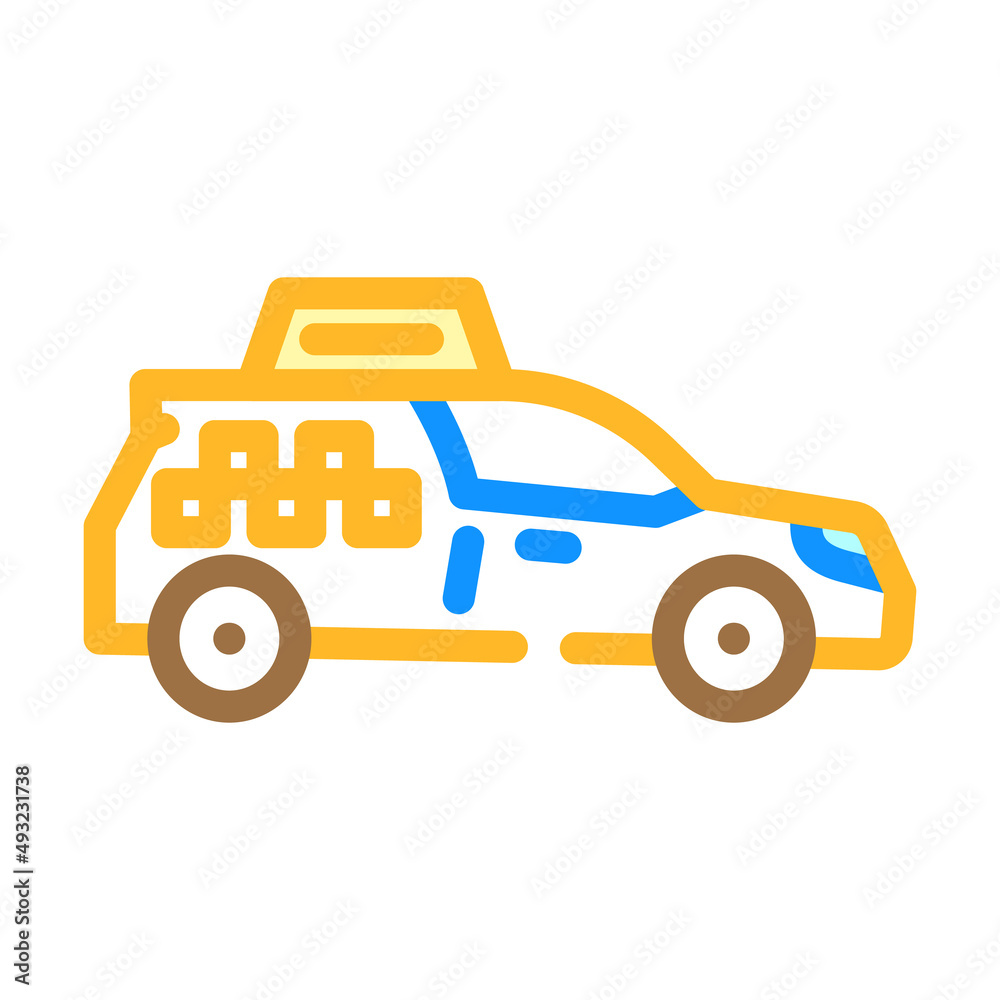 taxi car transport color icon vector. taxi car transport sign. isolated symbol illustration