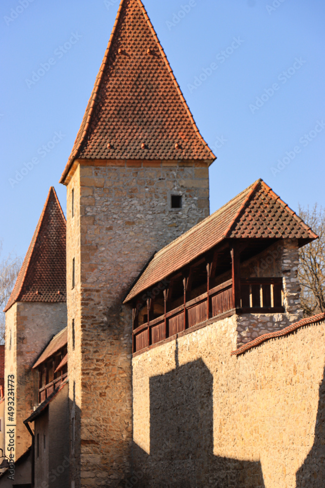 Amberg; Mittelalterliche Stadtmauer zwischen Vils und Ziegeltor (Stadtseite)