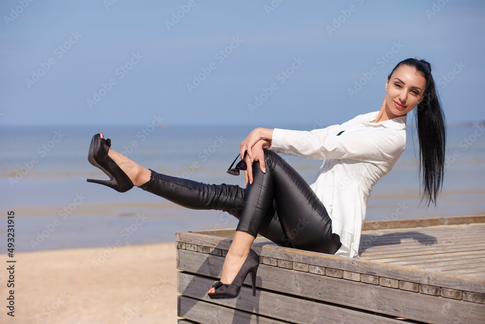 Beautiful brunette in full length Beautiful brunette in full length