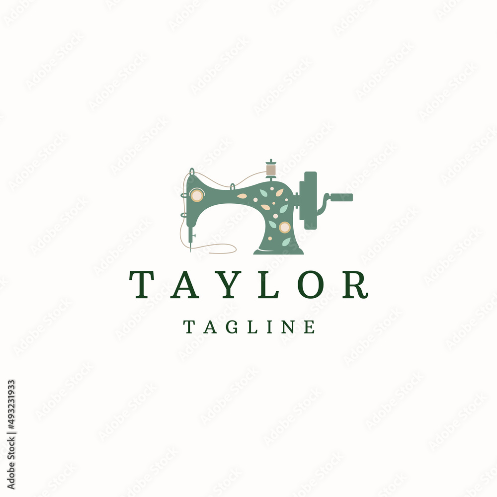 Sewing machine logo icon design template flat vector Sewing machine logo icon design template flat vector