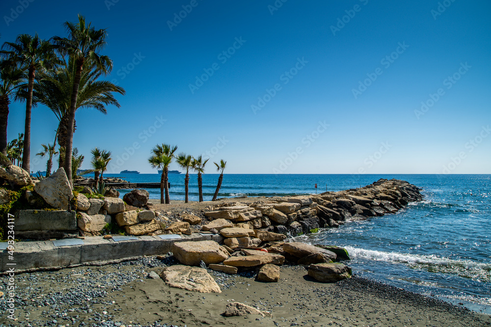 Limassol / Cyprus Beach Walk way Sun 