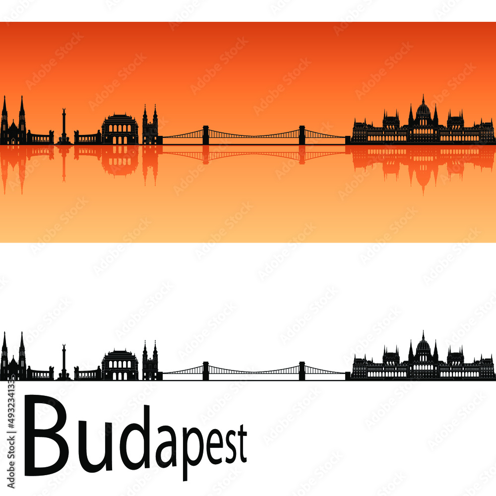 Naklejka premium skyline in ai format of the city of budapest