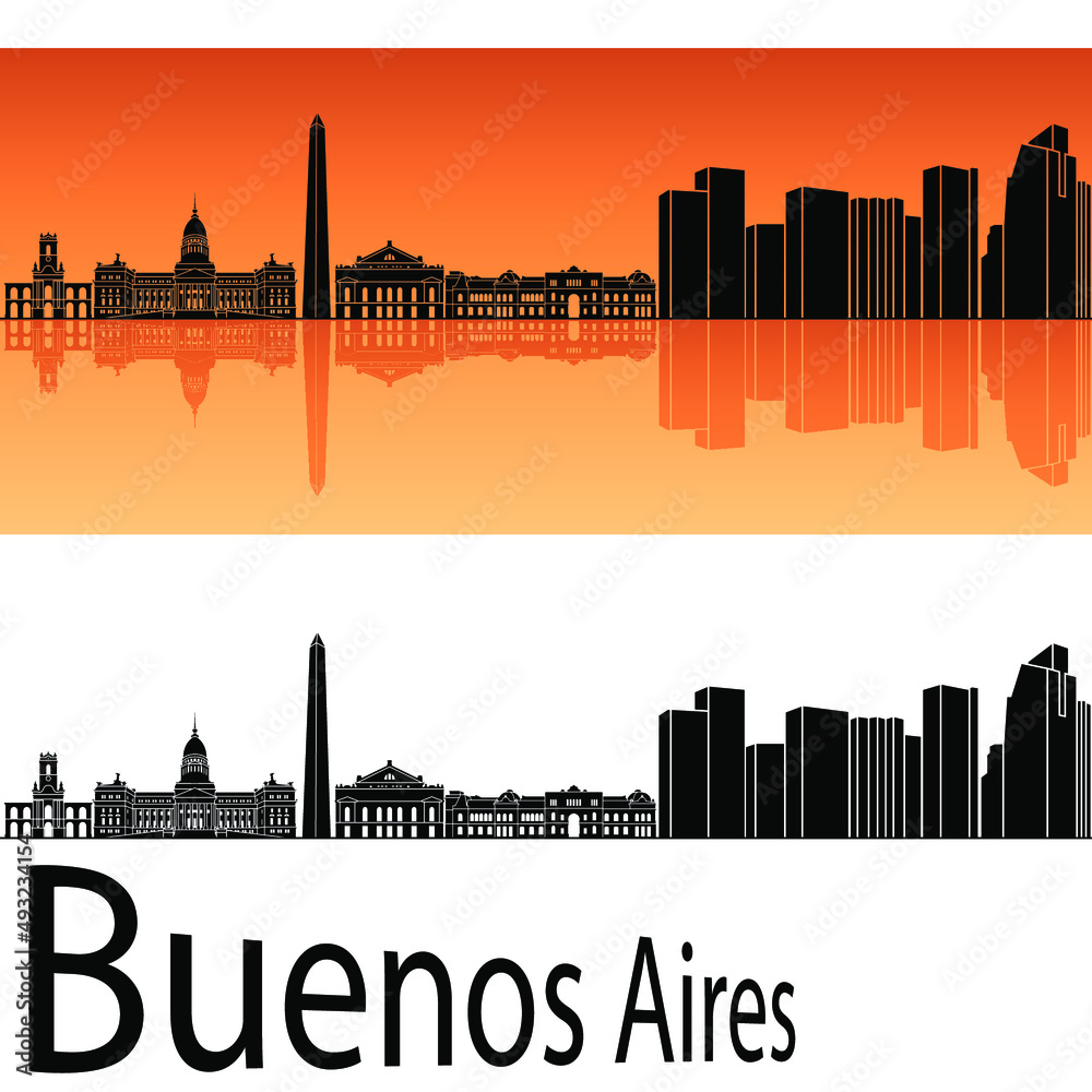 skyline in ai format of the city of buenos aires