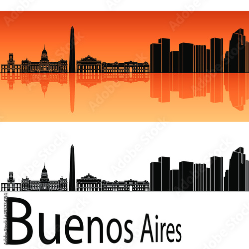 skyline in ai format of the city of buenos aires