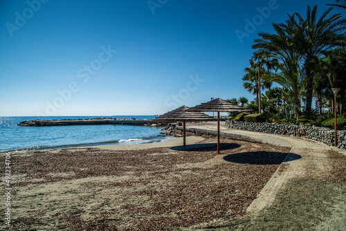 Fototapeta Naklejka Na Ścianę i Meble -  Limassol / Cyprus Beach Walk way Sun 