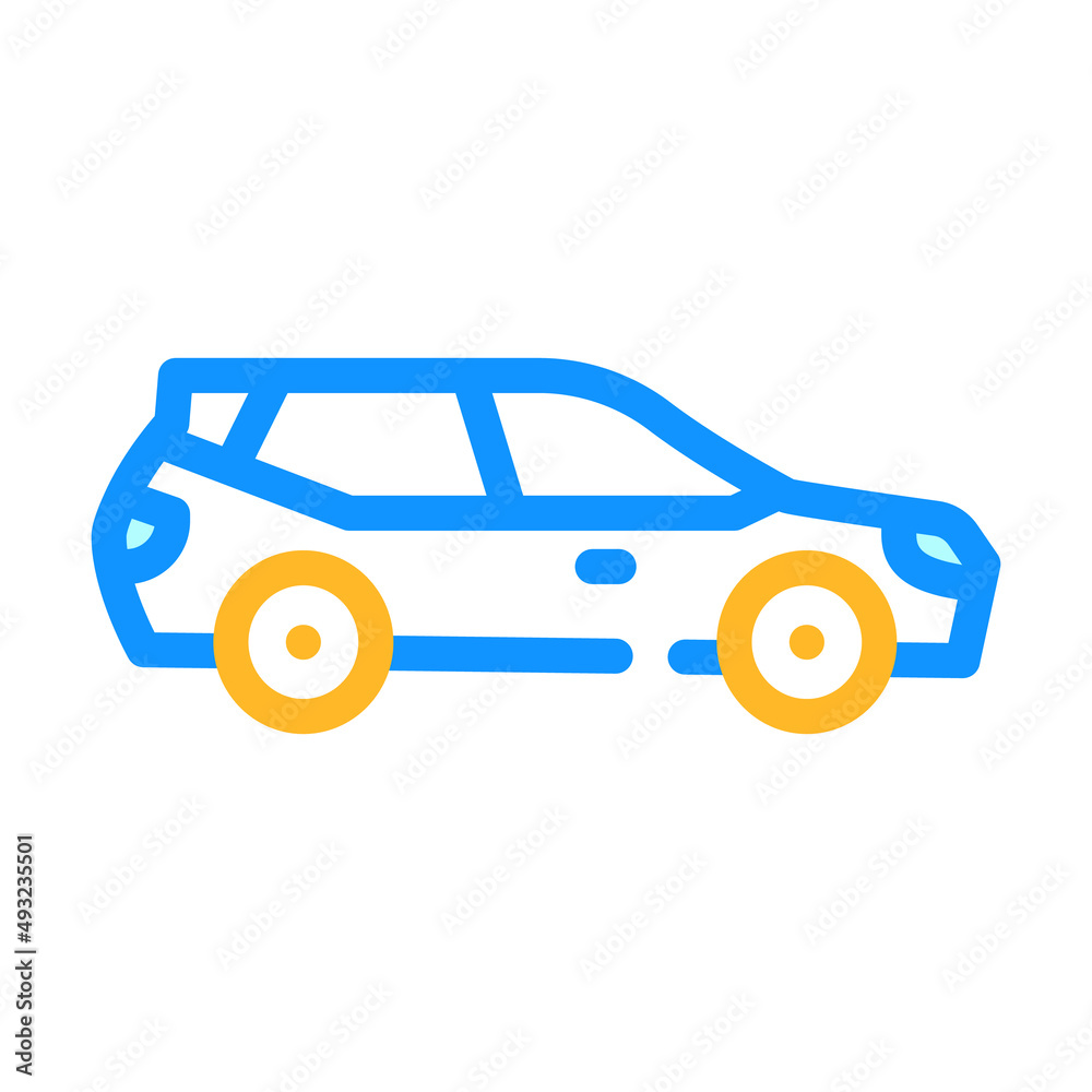 car transport color icon vector. car transport sign. isolated symbol illustration