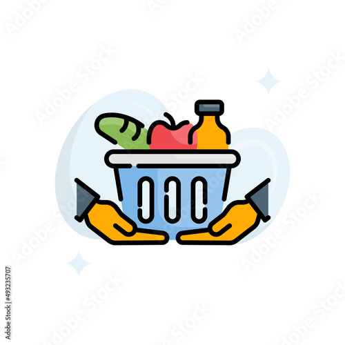 Food Aid Vector Filled Outline Icon design illustration. EPS 10 File on White background