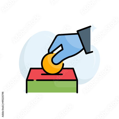 Donation Vector Filled Outline Icon design illustration. EPS 10 File on White background