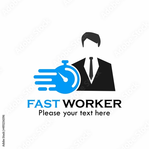 This is fast worker symbol logo template illustration. suitable for industry, brand, app, mobile, games, agency, management